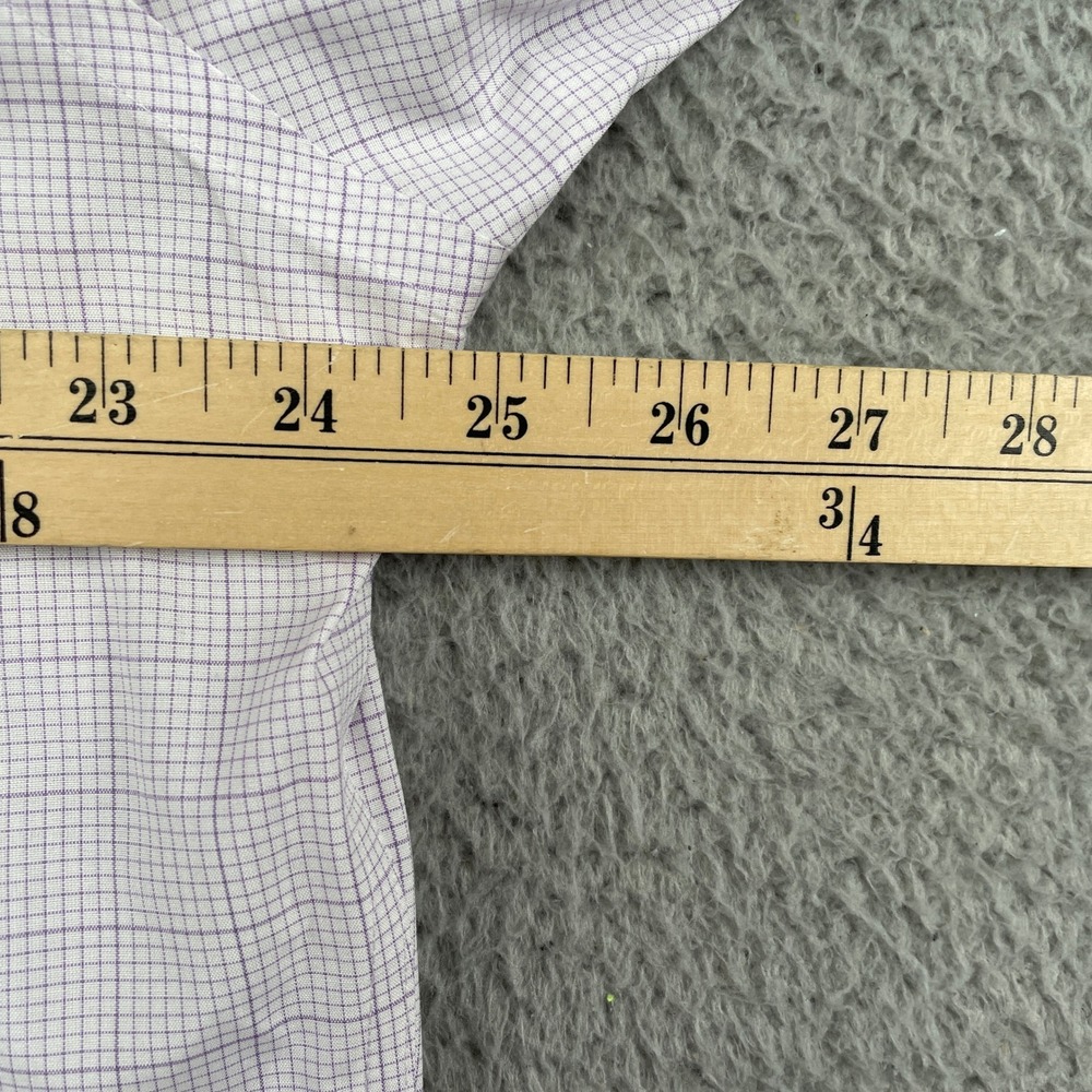Jos. A. Bank Dress Shirt Mens 17-33 Purple Traveler Travel Tech Tailored Check - Picture 6 of 8